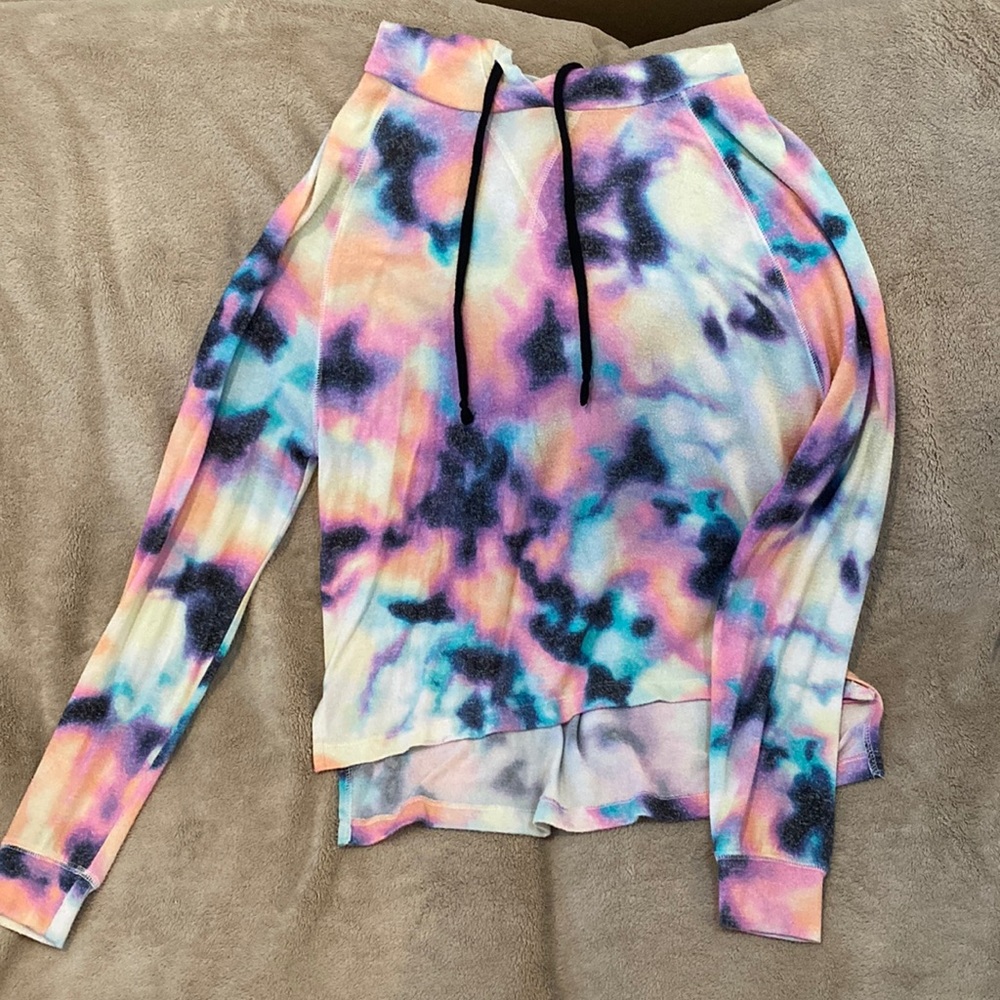 Pink Tie Dye Long Sleeve Hoodie